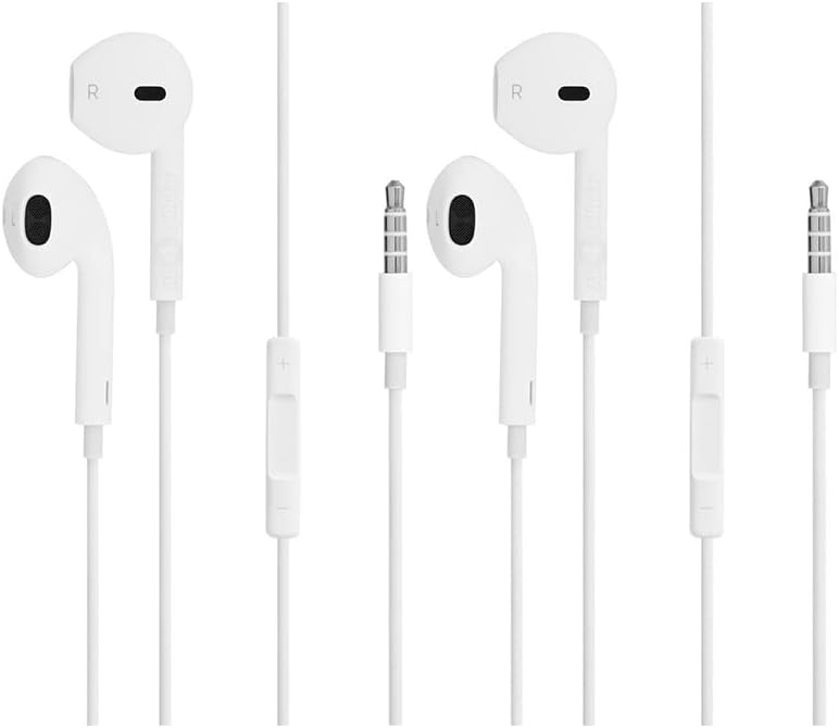 2 חבילות אוזניות אוזניות/אוזניות/אוזניות/אוזניות עם אוזניות קוויות 3.5 ממ [Apple MFI מוסמך] עם MIC, בקרת נפח התואמת לאייפון, אייפד, iPod,